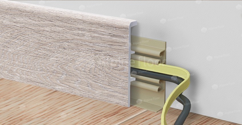 Напольный плинтус Rico Concept 80 Дуб Латте (2200*20*80 мм) — купить в Екатеринбурге