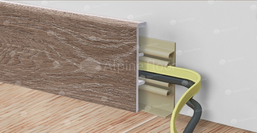 Напольный плинтус Rico Concept 80 Дуб каньон кремовый (2200*20*80 мм) — купить в Екатеринбурге