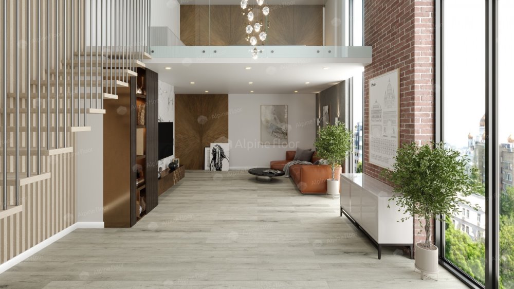 SPC Ламинат "Alpine Floor" Дуб серебряный (1220*183*8 мм) — купить в Екатеринбурге