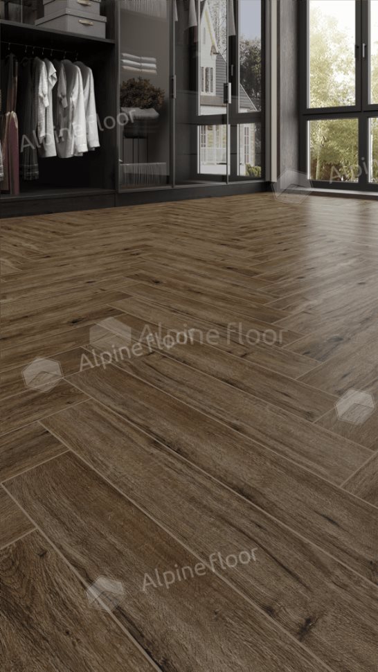 Ламинат "Alpine Floor" Herringbone 12 PRO Дуб Бордо (606*101*12 мм) — купить в Екатеринбурге