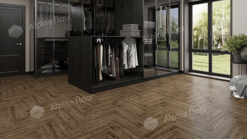 Ламинат "Alpine Floor" Herringbone 12 PRO Дуб Бордо (606*101*12 мм) — купить в Екатеринбурге